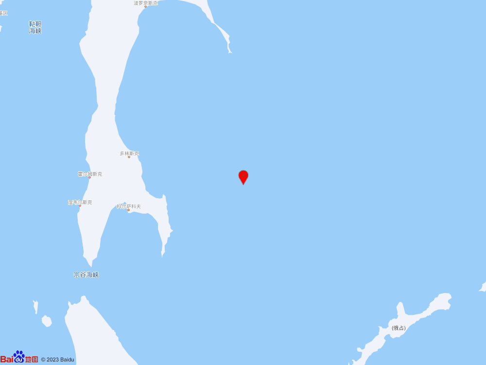 鄂霍次克海（北纬47.00度，东经144.95度）发生6.5级地震